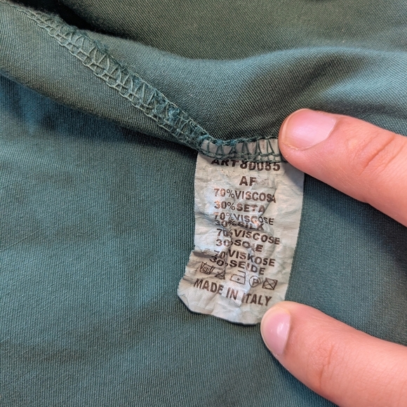 Brand Bazar Emerald Green Silk Fringe Open Front Roll-Tab Lightweight Cardigan - Picture 10 of 11